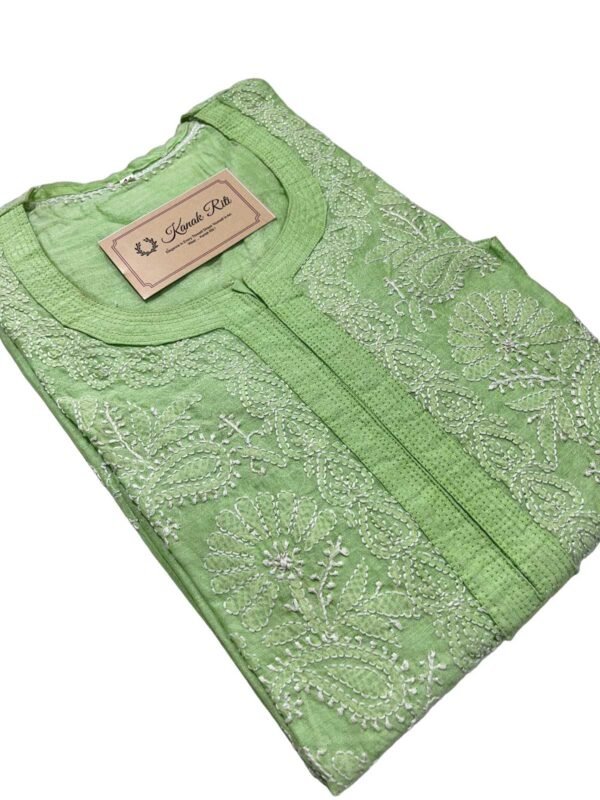Elegant Green Chikankari Kurti Online - Kanak Riti