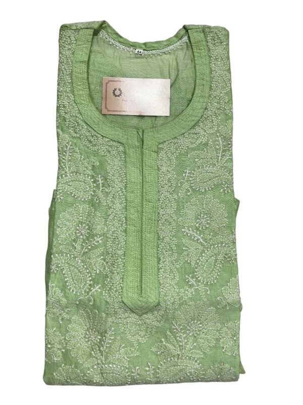 Elegant Green Chikankari Kurti Online - Kanak Riti