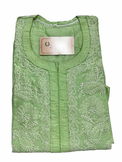 Elegant Green Chikankari Kurti Online - Kanak Riti