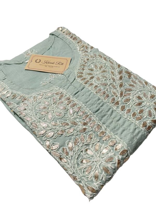 Elegant Grey Chikankari Kurti