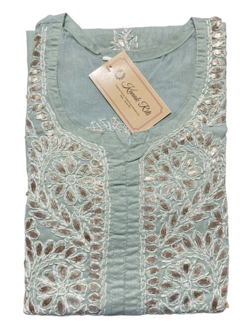 Elegant Grey Chikankari Kurti
