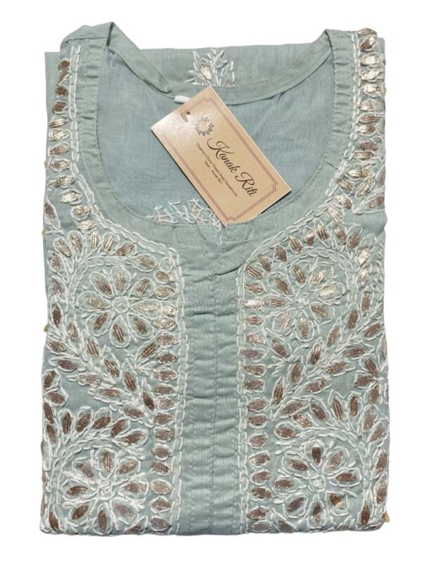 Elegant Grey Chikankari Kurti