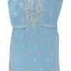 Elegant Light Blue Chikankari Cotton Kurti