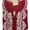 Elegant Maroon Chikankari Kurti for Office Wear