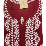 Elegant Maroon Chikankari Kurti for Office Wear