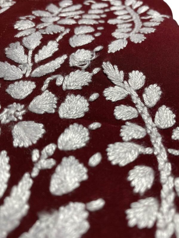 Elegant Maroon Chikankari Kurti for Office Wear