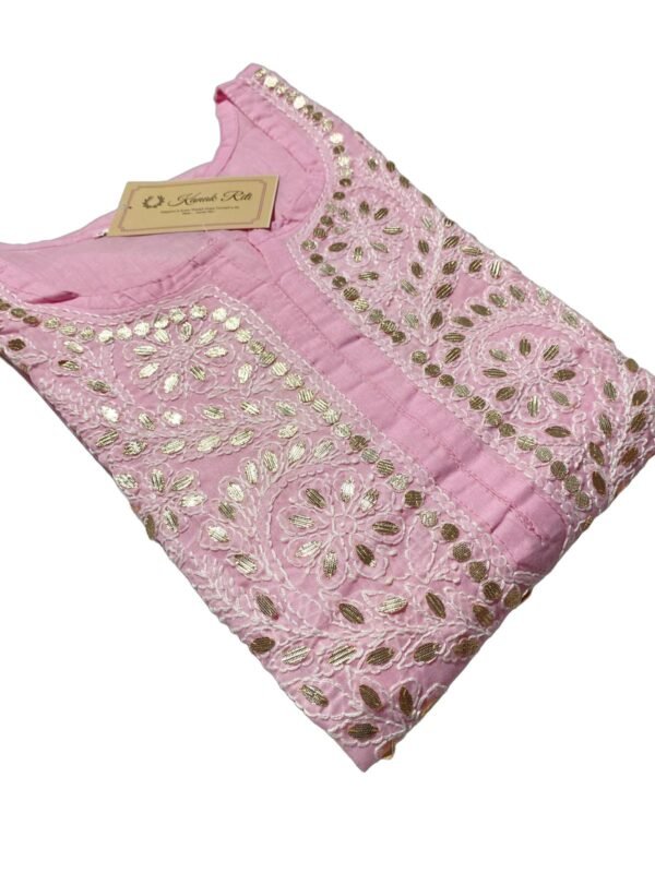 Elegant Pink Chikankari Cotton Kurti Online