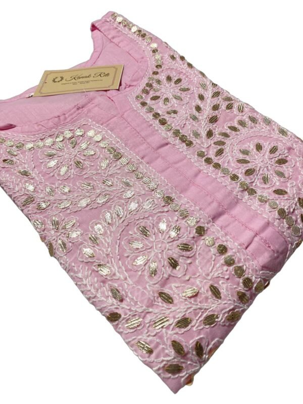 Elegant Pink Chikankari Cotton Kurti Online