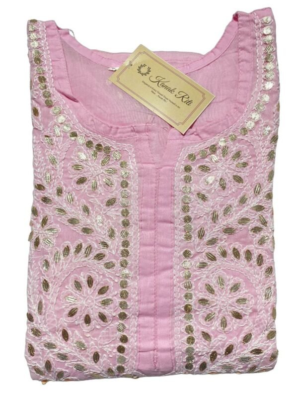Elegant Pink Chikankari Cotton Kurti Online