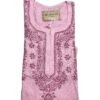 Elegant Pink Kota Doria Kurti with Chikankari Embroidery