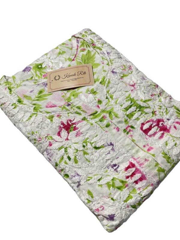 Elegant Printed Chikankari Cotton Kurti Online