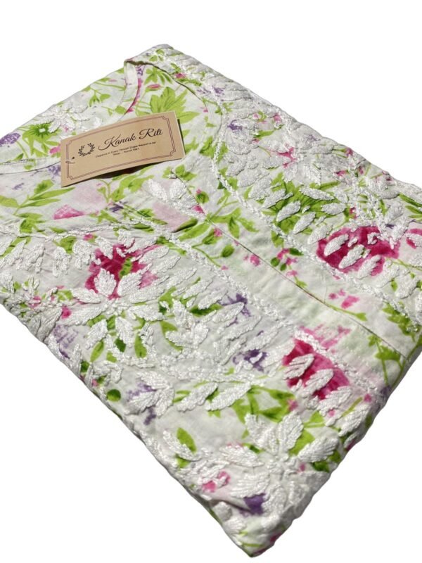Elegant Printed Chikankari Cotton Kurti Online