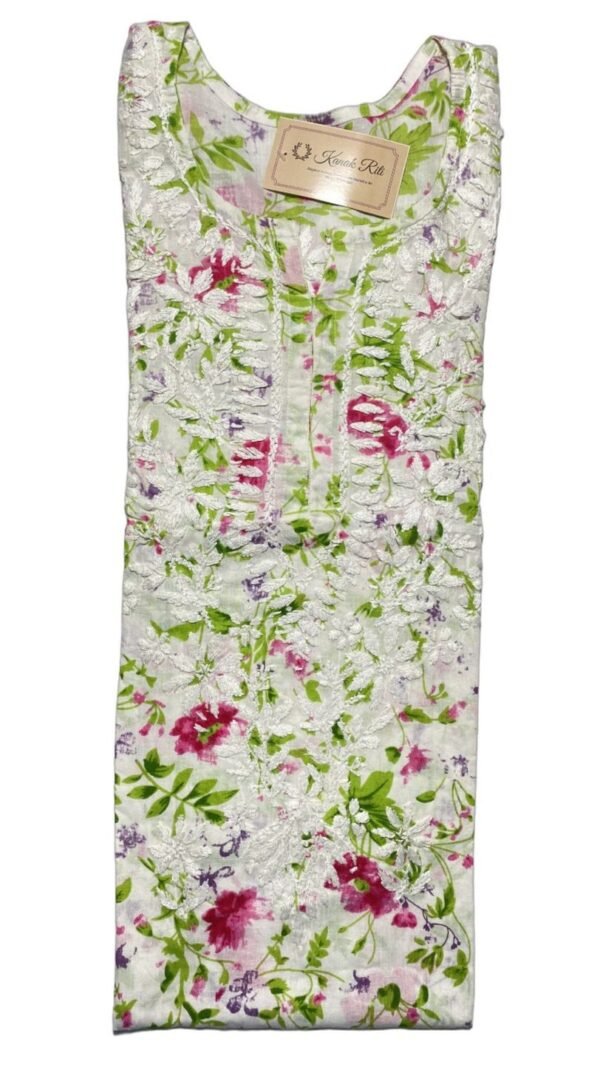 Elegant Printed Chikankari Cotton Kurti Online