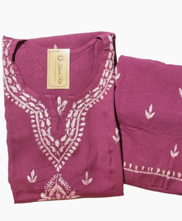 Elegant Rani Pink Chikankari Coord Set for Women