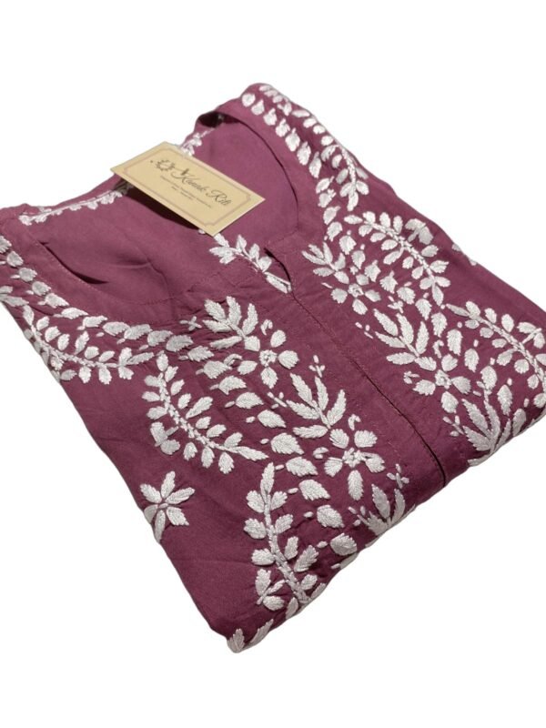 Elegant Rani Pink Chikankari Kurti for Office Wear