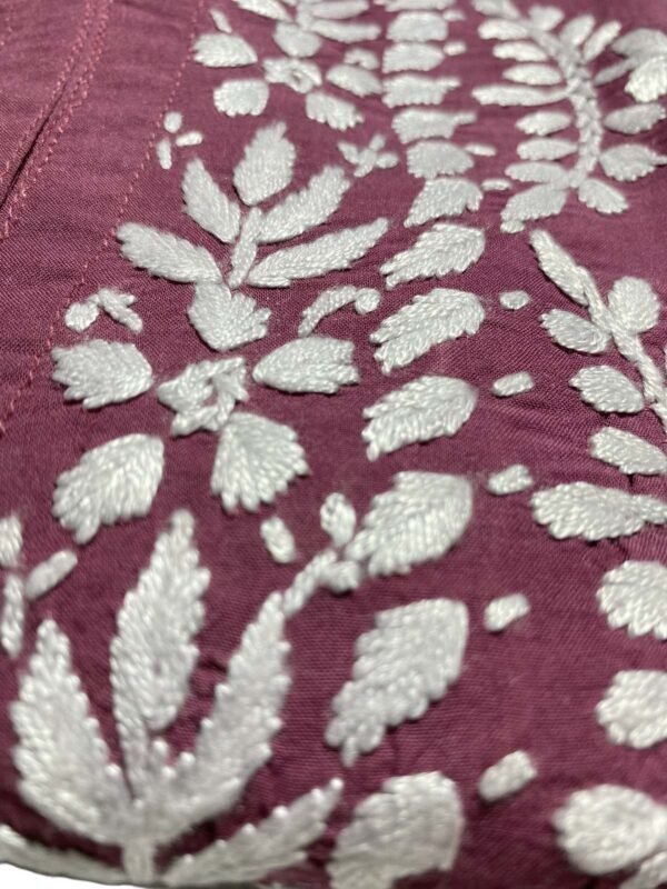 Elegant Rani Pink Chikankari Kurti for Office Wear
