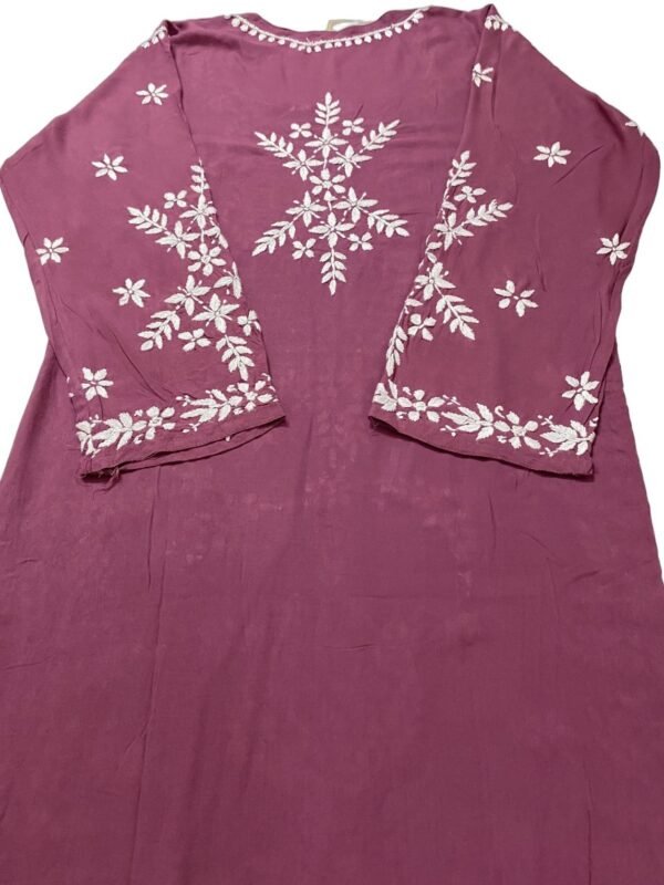 Elegant Rani Pink Chikankari Kurti for Office Wear