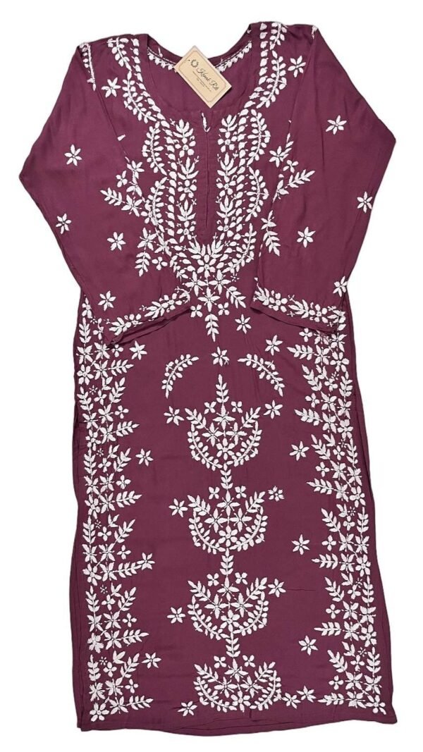 Elegant Rani Pink Chikankari Kurti for Office Wear