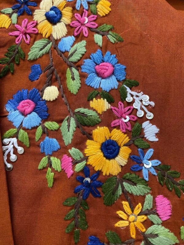 Rust brown cotton kurti set