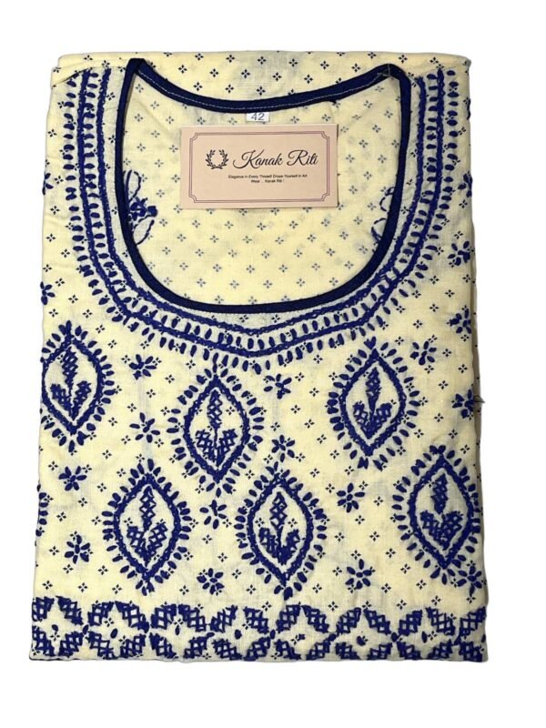 Elegant Yellow Chikankari Kurti for Daily Wear