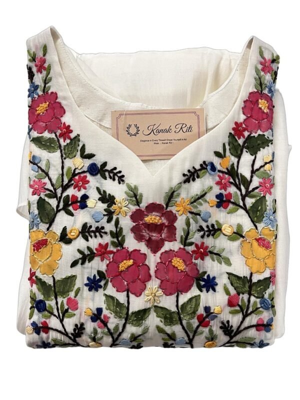 Hand Embroidered and Hand Painted Anarkali Kurti Set