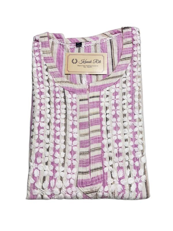 Handcrafted Chikankari Kurti in Elegant Pink