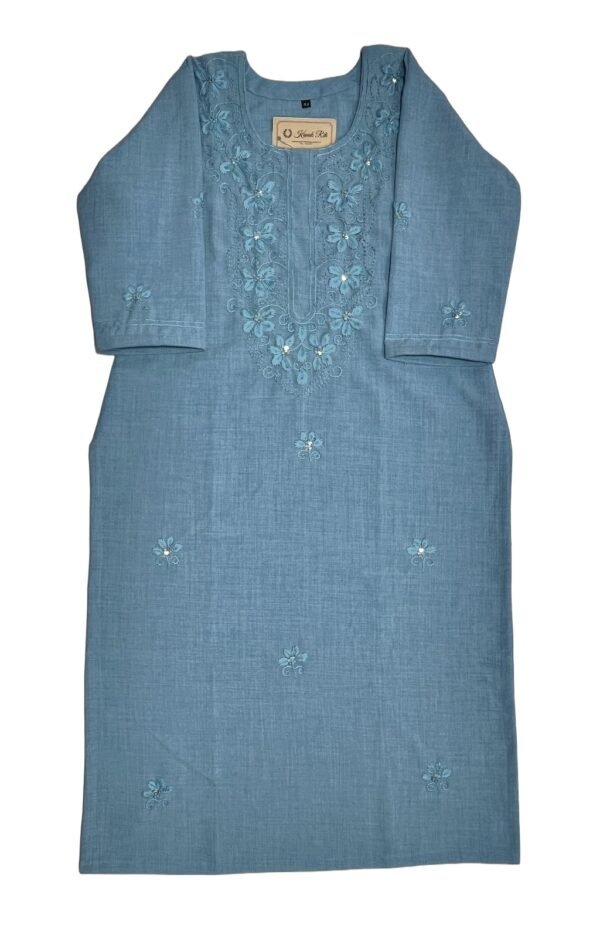 Kanak Riti Blue Cotton Blend Kurti - Elegant Handcrafted Ethnic Wear