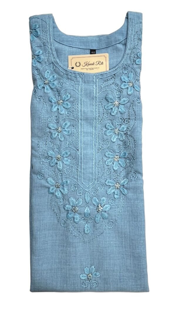 Kanak Riti Blue Cotton Blend Kurti - Elegant Handcrafted Ethnic Wear