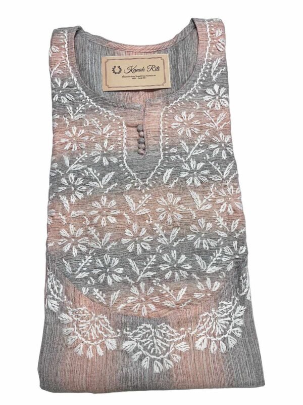 Peach chikankari kurti