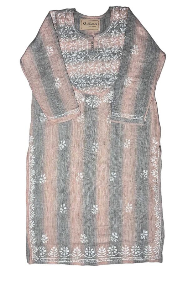 Peach chikankari kurti