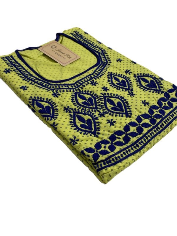 Pista Green Chikankari Kurti - Artisanal Ethnic Wear India