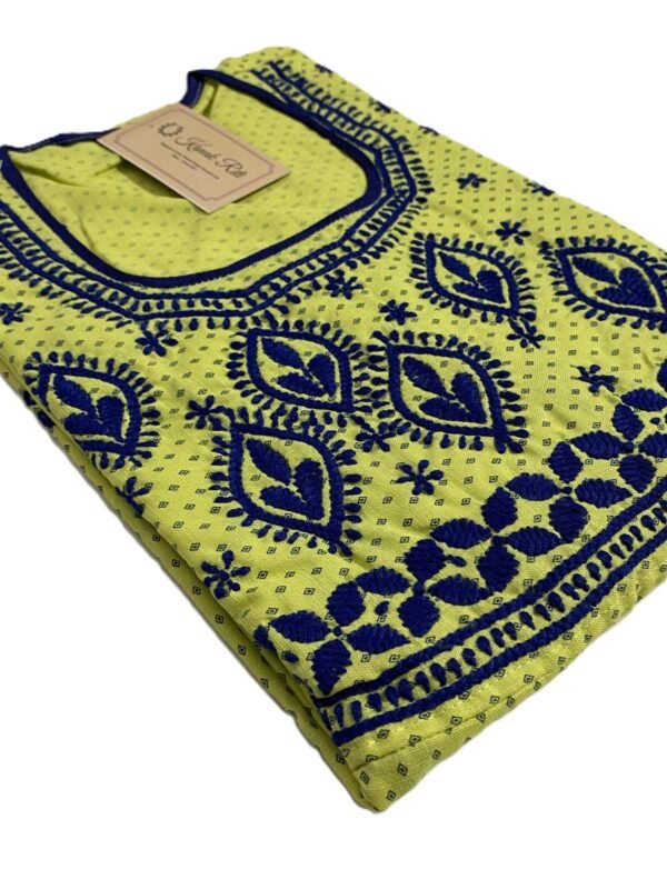 Pista Green Chikankari Kurti - Artisanal Ethnic Wear India