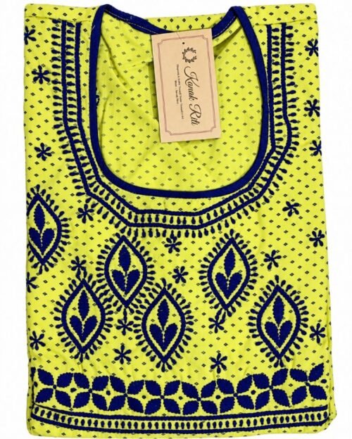 Pista Green Chikankari Kurti - Artisanal Ethnic Wear India