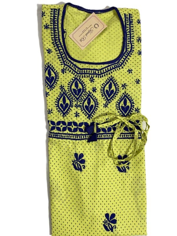 Pista Green Chikankari Kurti - Artisanal Ethnic Wear India