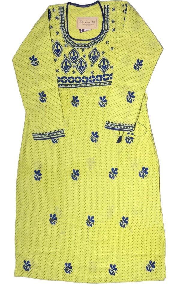 Pista Green Chikankari Kurti - Artisanal Ethnic Wear India